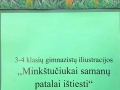 3-4 klasių gimnazistų iliustracijos „Minkštučiukai samanų patalai ištiesti“ pagal Antano Baranausko „Anykščių šilelį“